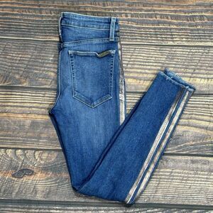 Joe's Jeans The Charlie High Rise Skinny Pink Stripe‎ Skinny Ankle Jean Size 27